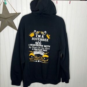 Scorpio Girl Black Hoodie Size 2XL